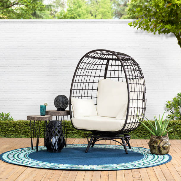Highland Dunes Wellow Baytree Egg Swivel Patio Chair with Cushions & Reviews Wayfair